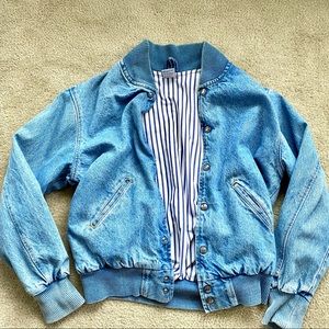 Vintage denim lined snap heavy denim Jacket 90s